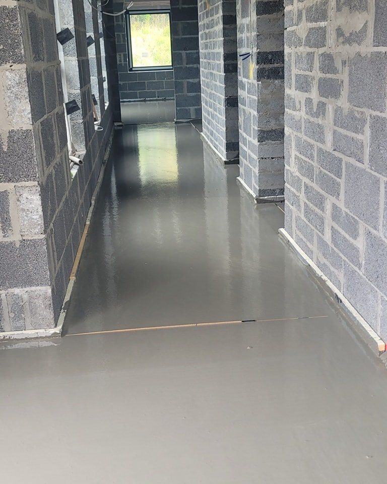 Underfloor heating preparation before screed pour