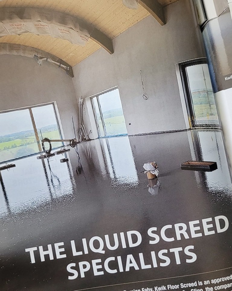 Liquid screed installation in progress
