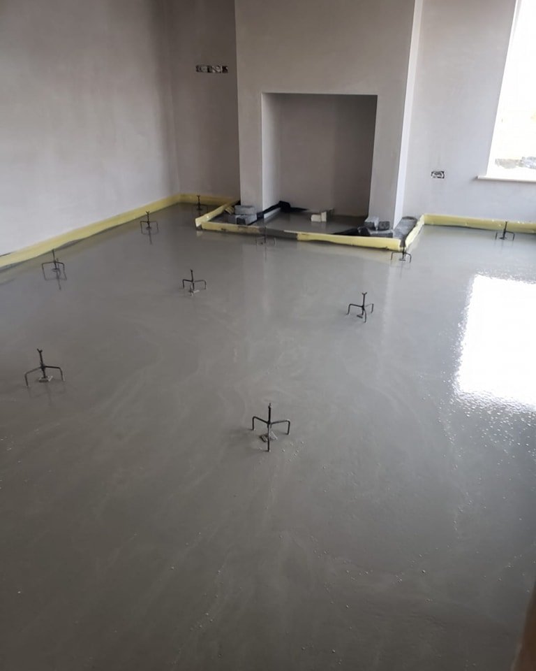 Underfloor heating prepared and ready for screed pour